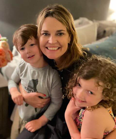 Charles Max Feldman with his mother Savannah Guthrie and sister.